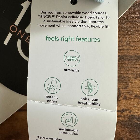 Chambray Denim Pants Medium Light Blue Belted Wide Leg Cropped Beachy Coastal - Picture 7 of 11